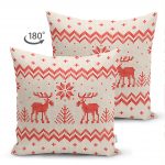 - Suet-K-3020-1 - Realhomes  Çift Taraflı Kanaviçe Motifli Yılbaşı Temalı Dijital Baskılı Süet Kırlent Kılıfı Realhomes