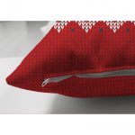 - Suet-K-3023-2 - Realhomes Çift Taraflı Kanaviçe Desende Christmas Teması Dijital Baskılı Süet Yastık Kırlent Kılıfı Realhomes