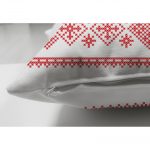 - Suet-K-3026-2 - Realhomes Çift Taraflı Merry Christmas Kanaviçe Görünümlü Geyikler Dijital Baskılı Süet Yastık Kırlent Kılıfı Realhomes