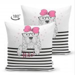 - Suet-K-303-1 - Realhomes  Çift Taraflı Zebra Desenli Dijital Baskılı Dekoratif Süet Yastık Kırlent Kılıfı Realhomes