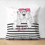 - Suet-K-303 - Realhomes  Çift Taraflı Zebra Desenli Dijital Baskılı Dekoratif Süet Yastık Kırlent Kılıfı Realhomes