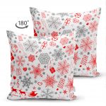 - Suet-K-3030-1 - Realhomes Çift Taraflı Yılbaşı Motifleri Dijital Baskılı Dekoratif Süet Yastık Kırlent Kılıfı Realhomes