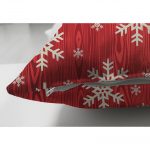 - Suet-K-3031-2 - Realhomes  Çift Taraflı Beyaz Kar Taneleri Motifli Dijital Baskılı Dekoratif Süet Yastık Kırlent Kılıfı Realhomes