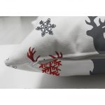 - Suet-K-3047-2 - Realhomes Çift Taraflı Beyaz Zeminde Yılbaşı Motifleri Dijital Baskılı Süet Yastık Kırlent Kılıfı Realhomes