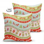 - Suet-K-3050-1 - Realhomes Çift Taraflı Renkli Yılbaşı Motifleri Dekoratif Süet Yastık Kırlent Kılıfı Realhomes