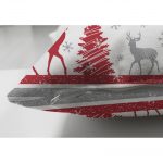 - Suet-K-3063-2 - Realhomes  Çift Taraflı Geyik ve Çam Ağaçları Dijital Baskılı Dekoratif Süet Yastık Kırlent Kılıfı Realhomes