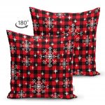 Çift Taraflı Siyah Beyaz Ekose Desenli Altın Yaldızlı Dekoratif Süet Yastık Kılıfı Realhomes