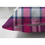 - Suet-K-3077-2 - Realhomes  Çift Taraflı Pembe Lacivert Ekose Desenli Dekoratif Süet Yastık Kırlent Kılıfı Realhomes