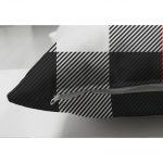 - Suet-K-3080-2 - Realhomes Çift Taraflı Siyah Kırmızı Beyaz Ekose Desenli Dekoratif Süet Yastık Kırlent Kılıfı Realhomes