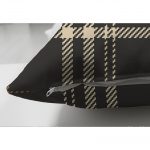 - Suet-K-3093-2 - Realhomes  Çift Taraflı Siyah Zeminli Ekose Desenli Dijital Baskılı Dekoratif Süet Yastık Kırlent Kılıfı Realhomes