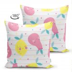 Realhomes Çift Taraflı Özel Tasarımlı Dijital Baskılı Modern Süet Yastık Kırlent Kılıfı Realhomes