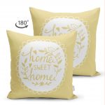 - Suet-K-311-1 - Realhomes Çift Taraflı Home Sweet Home Dijital Baskılı Dekoratif Süet Yastık Kırlent Kılıfı Realhomes