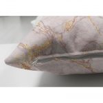 Çift Taraflı Altın Yaldızlı Açık Renk Mermer Desenli Süet Yastık Kırlent Kılıfı Realhomes