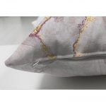 - Suet-K-3124-2 - Realhomes  Çift Taraflı Altın Yaldız Çizgili Mermer Desenli Dekoratif Süet Yastık Kırlent Kılıfı Realhomes