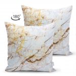- Suet-K-3130-1 - Realhomes  Çift Taraflı Beyaz Mermer Desenli Dijital Baskılı Süet Yastık Kırlent Kılıfı Realhomes