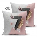 - Suet-K-3138-1 - Realhomes  Çift Taraflı Modern Üçgen Mermer Desenli 3D Dijital Baskılı Süet Yastık Kırlent Kılıfı Realhomes