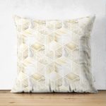 - Suet-K-3142 - Realhomes  Çift Taraflı Geometrik Mermer Zeminli Modern Süet Yastık Kırlent Kılıfı Realhomes