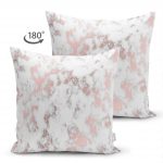 - Suet-K-3146-1 - Realhomes Çift Taraflı Mermer Zeminli Dijital Baskılı Süet Yastık Kırlent Kılıfı Realhomes