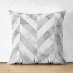 - Suet-K-3152 - Realhomes Çift Taraflı Geometrik Desenli Mermer Zeminli Modern Süet Yastık Kırlent Kılıfı Realhomes