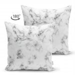 - Suet-K-3155-1 - Realhomes  Çift Taraflı Açık Mermer Zeminli Dijital Baskılı Süet Yastık Kırlent Kılıfı Realhomes