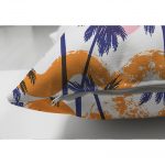 - Suet-K-3167-2 - Realhomes  Çift Taraflı Renkli Palmiyeler Özel Tasarım Dekoratif Süet Kırlent Kılıfı Realhomes