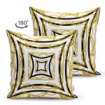 - Suet-K-3172-1 - Realhomes  Realhomes Çift Taraflı Geometrik Zeminli Özel Tasarım Süet Yastık Kırlent Kılıfı Realhomes