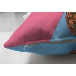 - Suet-K-3175-2 - Realhomes Çift Taraflı Mavi Pembe Ananas Desenli Modern Süet Yastık Kırlent Kılıfı Realhomes