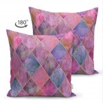 - Suet-K-3176-1 - Realhomes  Çift Taraflı Geometrik Pudra Renkler Modern Tasarımlı Dekoratif Süet Yastık Kırlent Kılıfı Realhomes