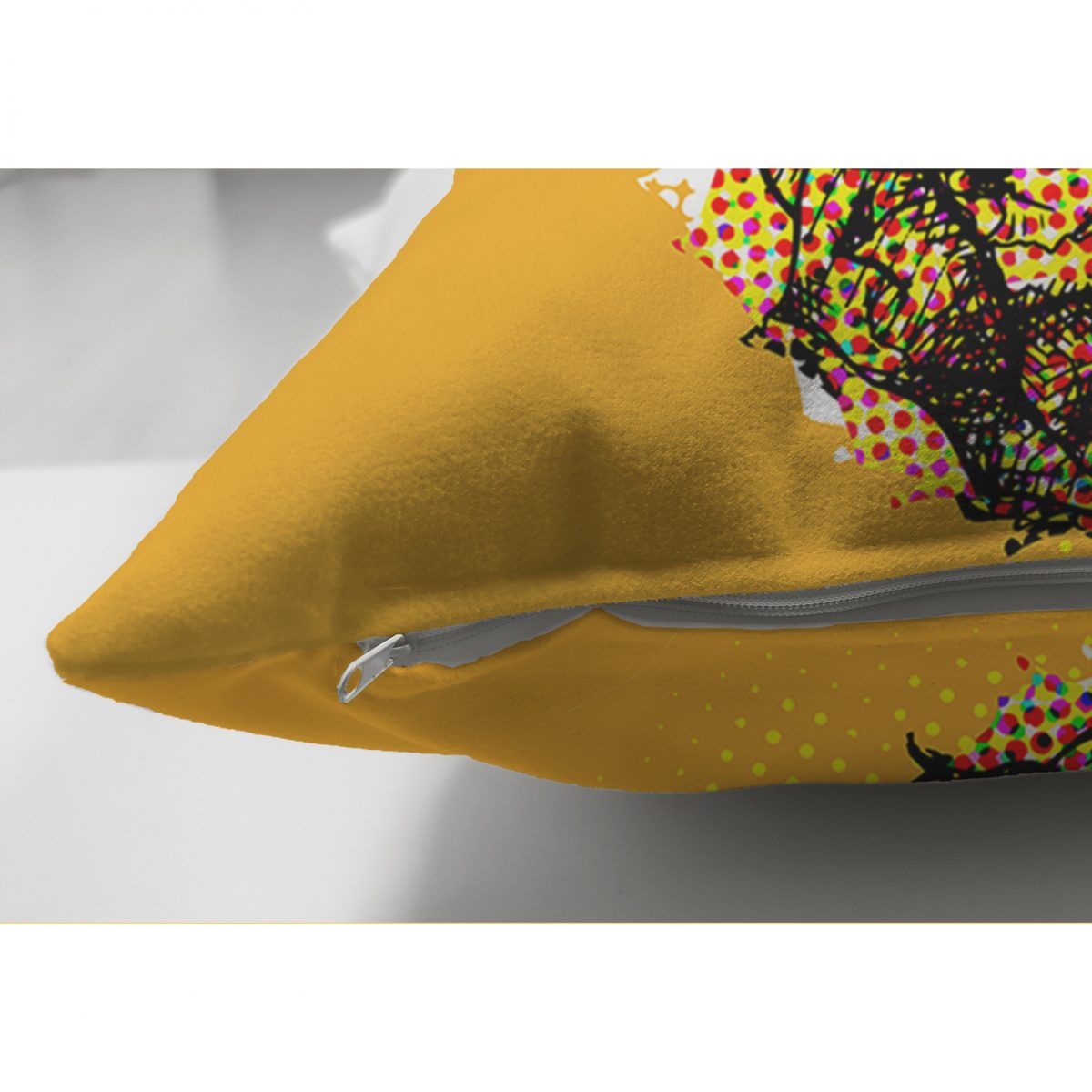 Çift Taraflı Pop Art Temalı Ananas Özel Tasarım Süet Yastık Kırlent Kılıfı Realhomes