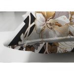 Çift Taraflı Zigzag Zeminde Çiçekler Temalı Modern Süet Yastık Kırlent Kılıfı Realhomes