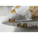 - Suet-K-3188-2 - Realhomes  Çift Taraflı 3D Altın Renkli Yapraklar Özel Tasarım Modern Süet Yastık Kırlent Kılıfı Realhomes