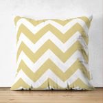 - Suet-K-319 - Realhomes Çift Taraflı Zigzag Desen Dijital Baskılı Dekoratif Süet Yastık Kırlent Kılıfı Realhomes
