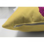 - Suet-K-3192-2 - Realhomes  Çift Taraflı Sarı Zeminde Pembe Ananas Modern Tasarımlı Süet Yastık Kırlent Kılıfı Realhomes