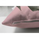 - Suet-K-3194-2 - Realhomes  Çift Taraflı Pembe Zeminde Yaprak Modern Tasarımlı Dekoratif Süet Yastık Kırlent Kılıfı Realhomes