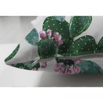 - Suet-K-3198-2 - Realhomes  Çift Taraflı Kaktüs Desenli Watercolor Renkli Modern Süet Yastık Kırlent Kılıfı Realhomes