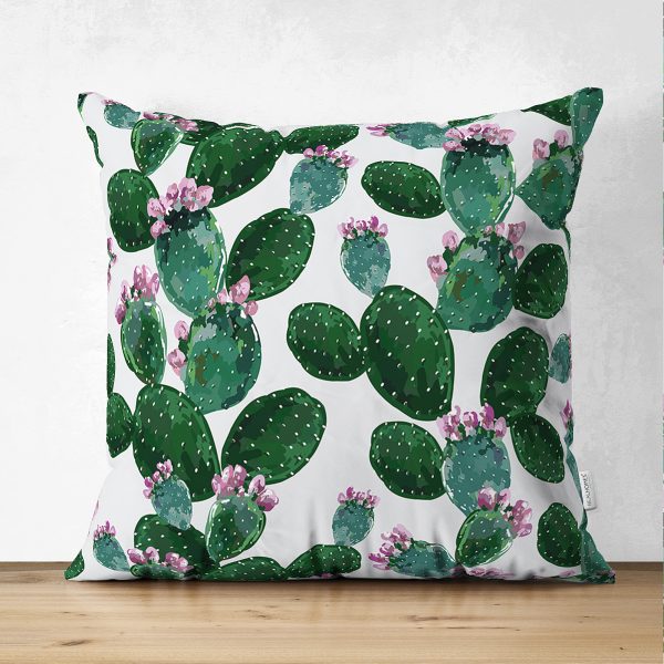 - Suet-K-3198 - Realhomes  Çift Taraflı Altın Renkte Palmiyeler Özel Tasarımlı Süet Yastık Kırlent Kılıfı Realhomes