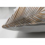 Çift Taraflı Altın Renkli 3D Palmiye Yaprakları Modern Süet Yastık Kırlent Kılıfı Realhomes