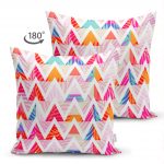 - Suet-K-3203-1 - Realhomes Çift Taraflı Geometrik Desenli Renkli Zeminli Modern Süet Yastık Kırlent Kılıfı Realhomes