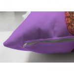 - Suet-K-3206-2 - Realhomes  Çift Taraflı Mor Zeminde Ananas Desenli Modern Süet Yastık Kırlent Kılıfı Realhomes