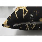 Çift Taraflı Altın Detaylı Geyikler Desenli Modern Süet Yastık Kırlent Kılıfı Realhomes