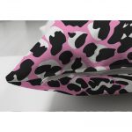 - Suet-K-3217-2 - Realhomes Çift Taraflı Pembe Renkli Leopar Desenli Modern Süet Yastık Kırlent Kılıfı Realhomes