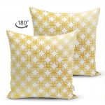 - Suet-K-3222-1 - Realhomes Çift Taraflı Geometrik Sanat Altın Detaylı Özel Tasarım Modern Süet Yastık Kırlent Kılıfı Realhomes