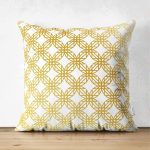 - Suet-K-3222 - Realhomes Çift Taraflı Geometrik Sanat Altın Detaylı Özel Tasarım Modern Süet Yastık Kırlent Kılıfı Realhomes