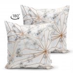 - Suet-K-3224-1 - Realhomes  Çift Taraflı Mermer Zeminde Altın Geometrik Şekiller Özel Tasarımlı Süet Yastık Kırlent Kılıfı Realhomes