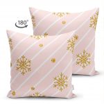 - Suet-K-3226-1 - Realhomes Çift Taraflı Pembe Zeminde Kartanesi Detaylı Özel Tasarım Süet Yastık Kırlent Kılıfı Realhomes