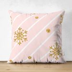 - Suet-K-3226 - Realhomes Çift Taraflı Pembe Zeminde Kartanesi Detaylı Özel Tasarım Süet Yastık Kırlent Kılıfı Realhomes