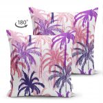 - Suet-K-3229-1 - Realhomes  Çift Taraflı Pudra Renkler Ananas Desenli Özel Tasarım Süet Yastık Kırlent Kılıfı Realhomes