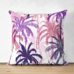 - Suet-K-3229 - Realhomes  Çift Taraflı Pudra Renkler Ananas Desenli Özel Tasarım Süet Yastık Kırlent Kılıfı Realhomes