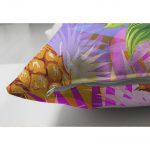 - Suet-K-3236-2 - Realhomes  Çift Taraflı Pembe Zeminde Ananaslar Özel Tasarımlı Modern Süet Yastık Kırlent Kılıfı Realhomes