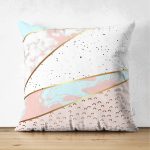 - Suet-K-3237 - Realhomes  Çift Taraflı Geometrik Şekiili Mermer Desenleri Modern Süet Yastık Kırlent Kılıfı Realhomes